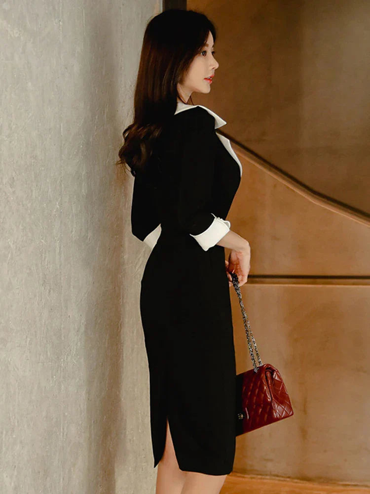 Vestido Longo Casual com Gola - Pia