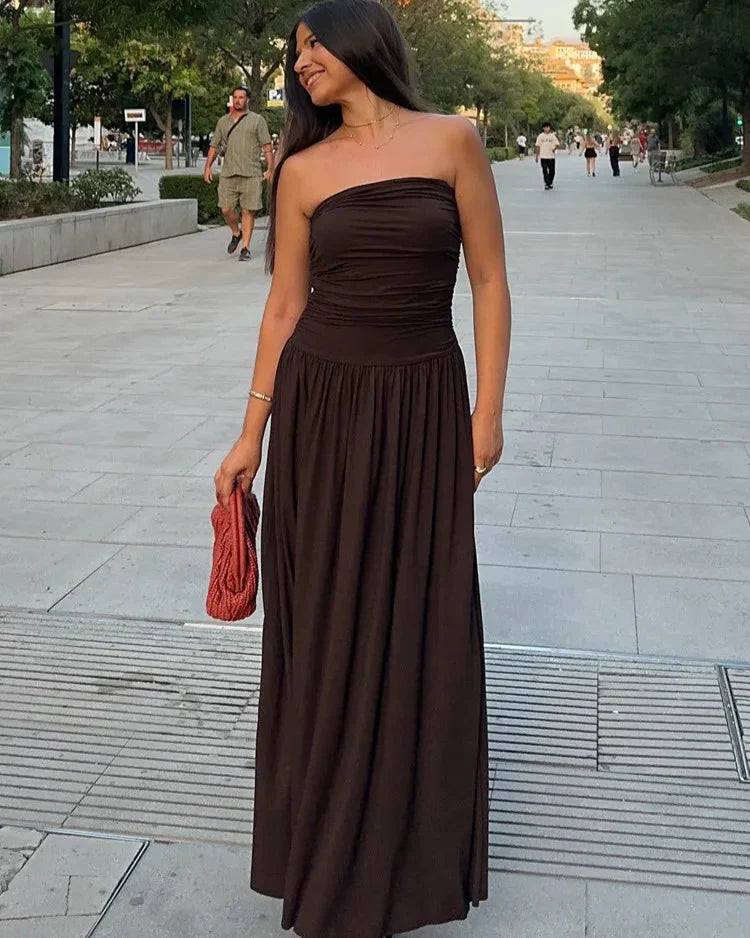 Vestido Longo Casual sem Alças - Ondine