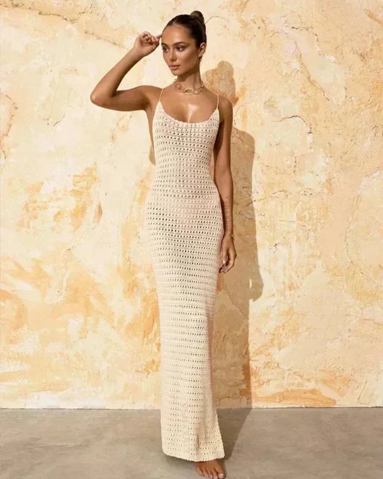 Vestido Feminino Longo Casual de Tricot - Sage