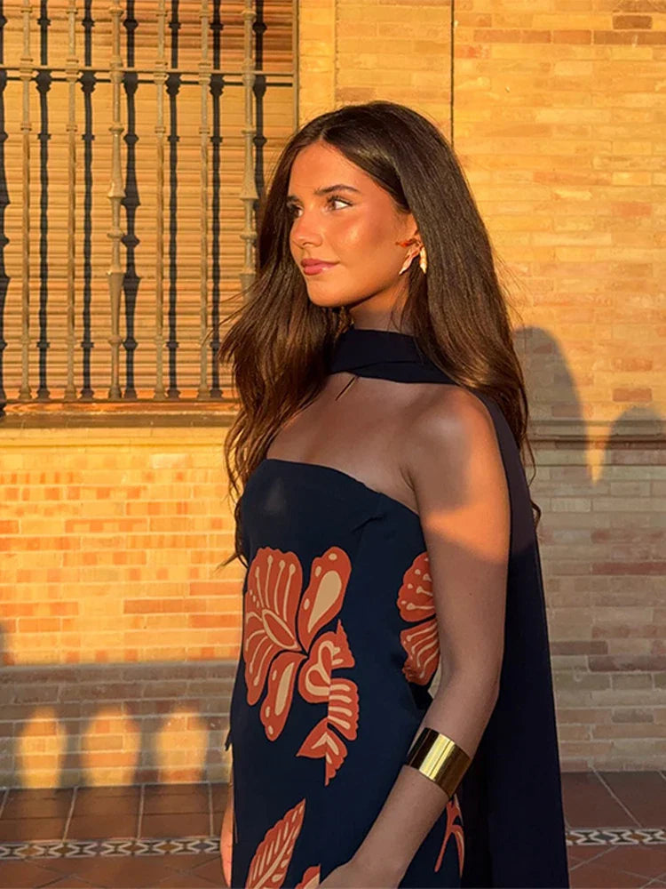 Vestido Longo Elegante com Estampa Floral - Penelope