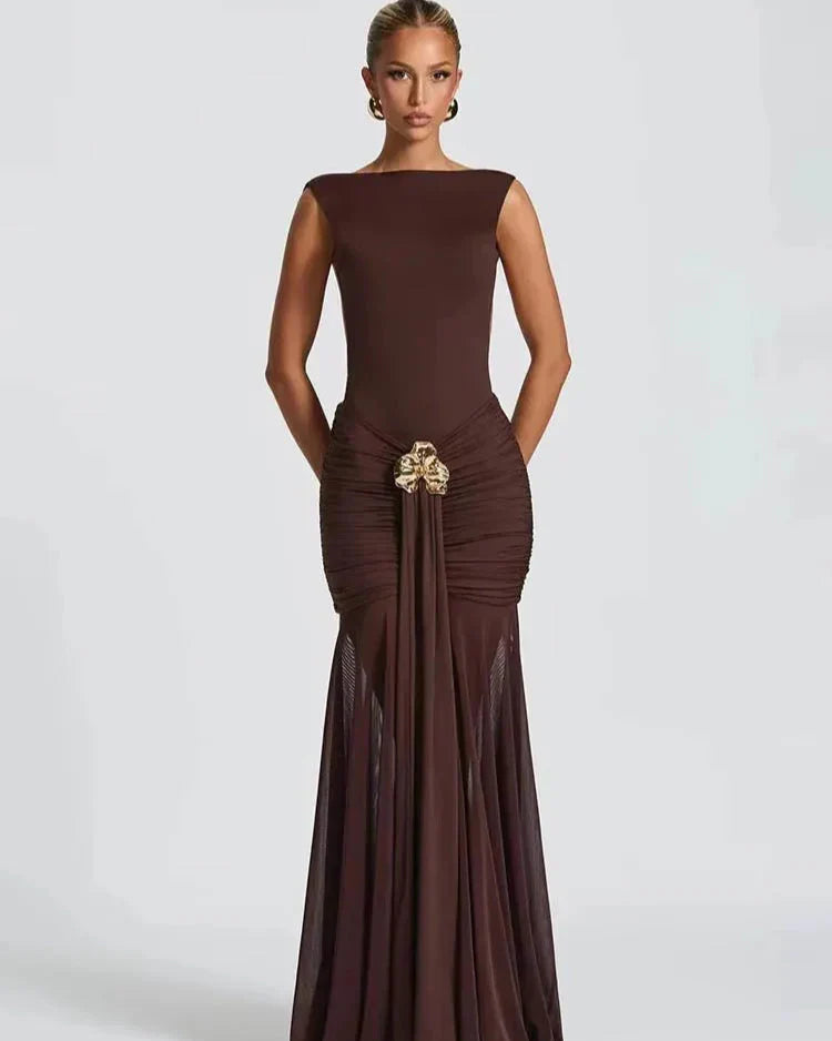 Vestido Longo Elegante Slim Moderno - Seraphine