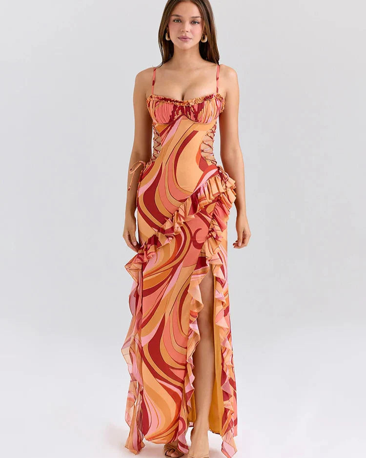 Vestido Longo com Estampa Floral - Giselle