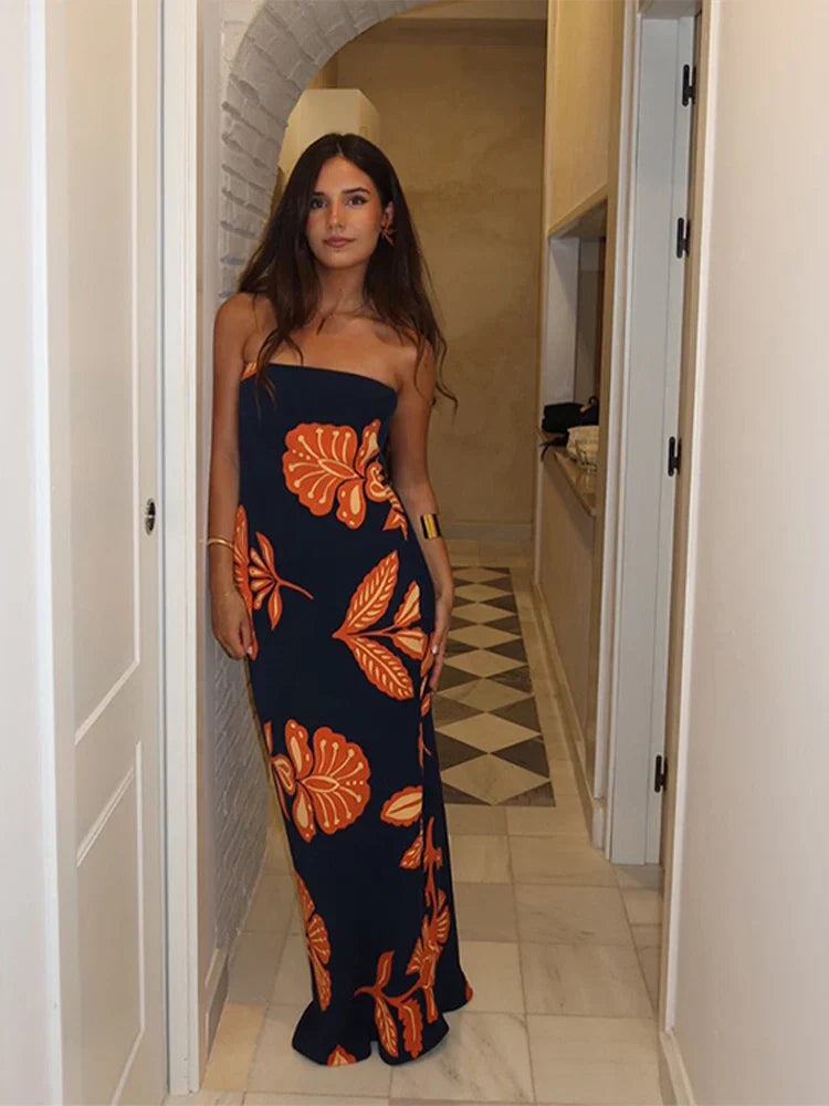 Vestido Longo Elegante com Estampa Floral - Penelope