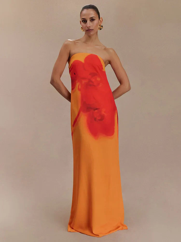 Vestido Longo com Estampa Floral - Ursuline