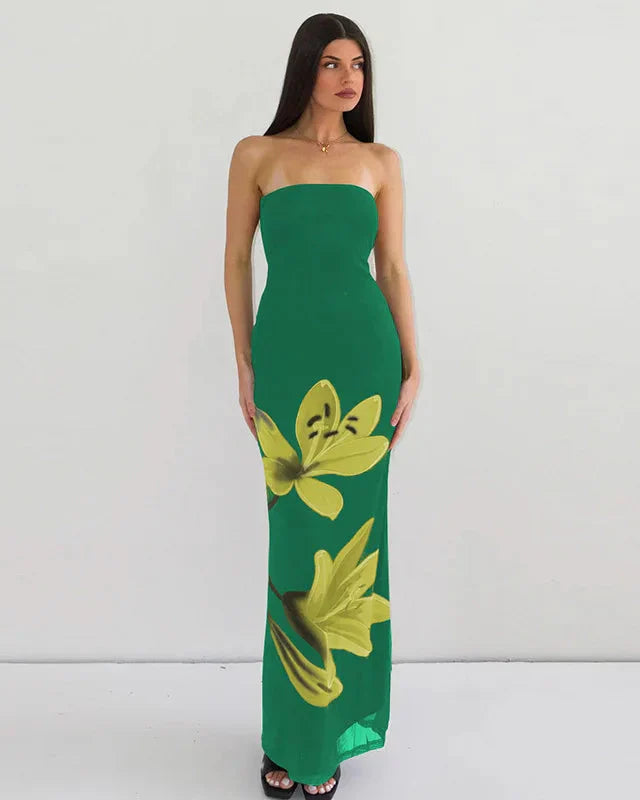 Vestido Longo com Estampa Floral Toque Natural - Greta