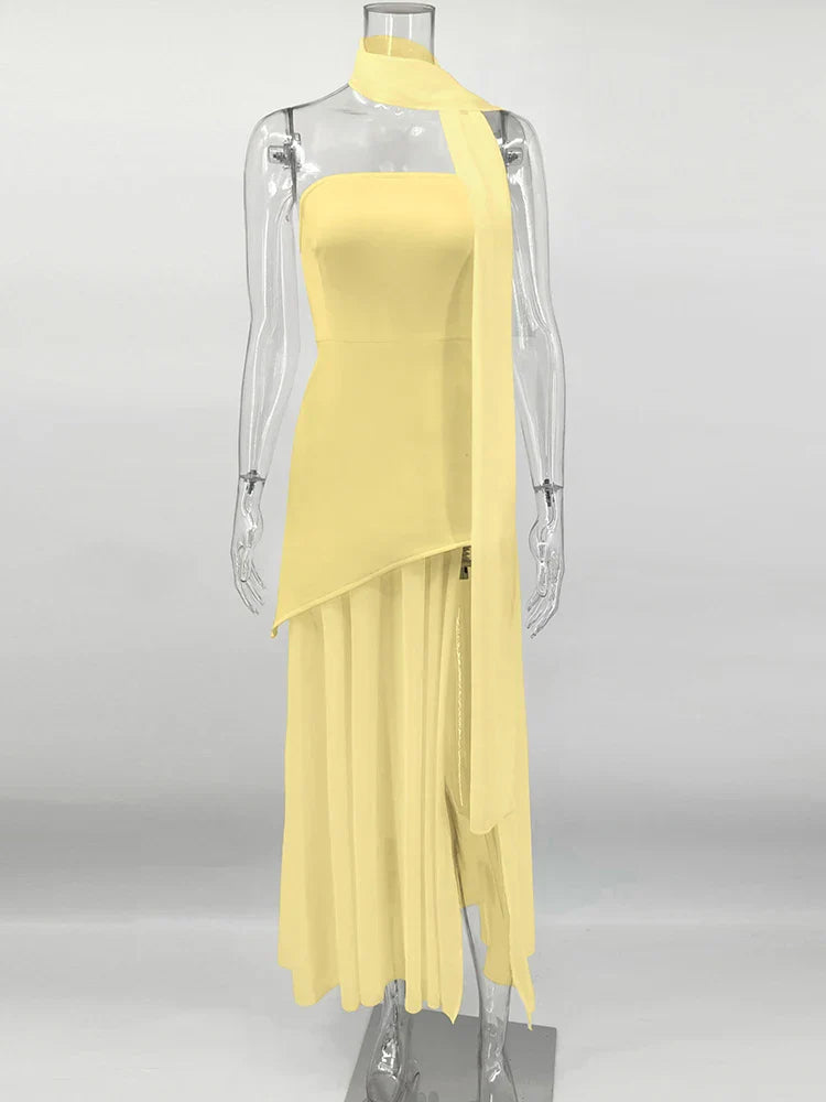 Vestido Longo sem Alças Elegante - Elspeth