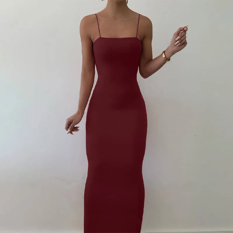 Vestido Longo Midi Elegante sem Alças - Ysolde