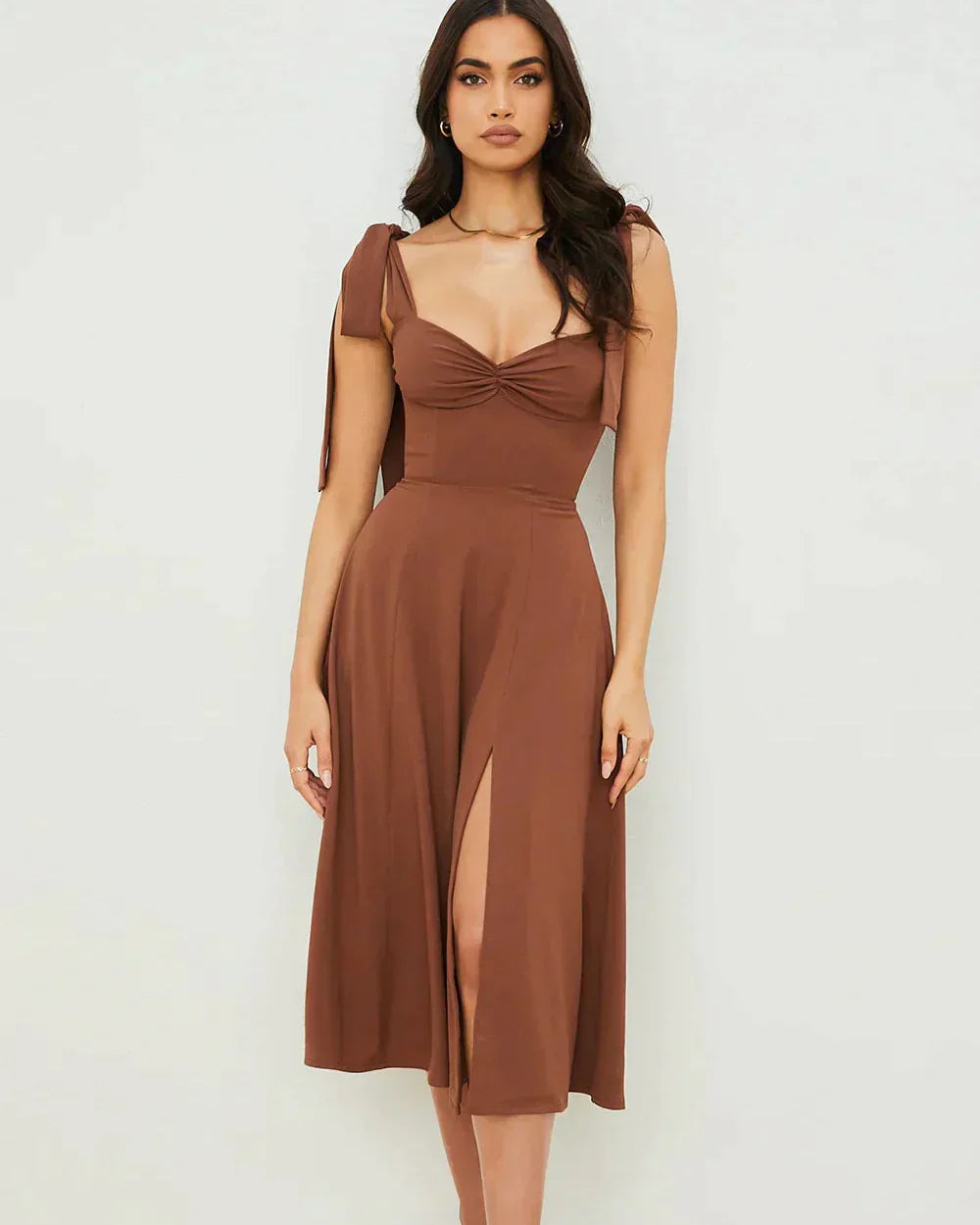 Vestido Feminino Longo Com Fenda - Chiara