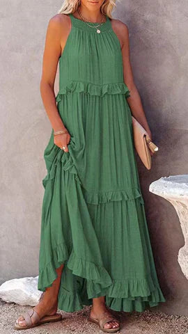 Vestido Longo Sem Mangas Perfeito para Verão - Brigitte