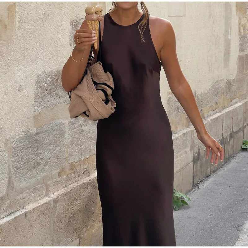 Vestido Feminino Longo com Fenda - Grécia