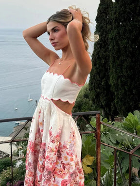 Vestido Feminino Midi com Decote Reto Floral - Chemical