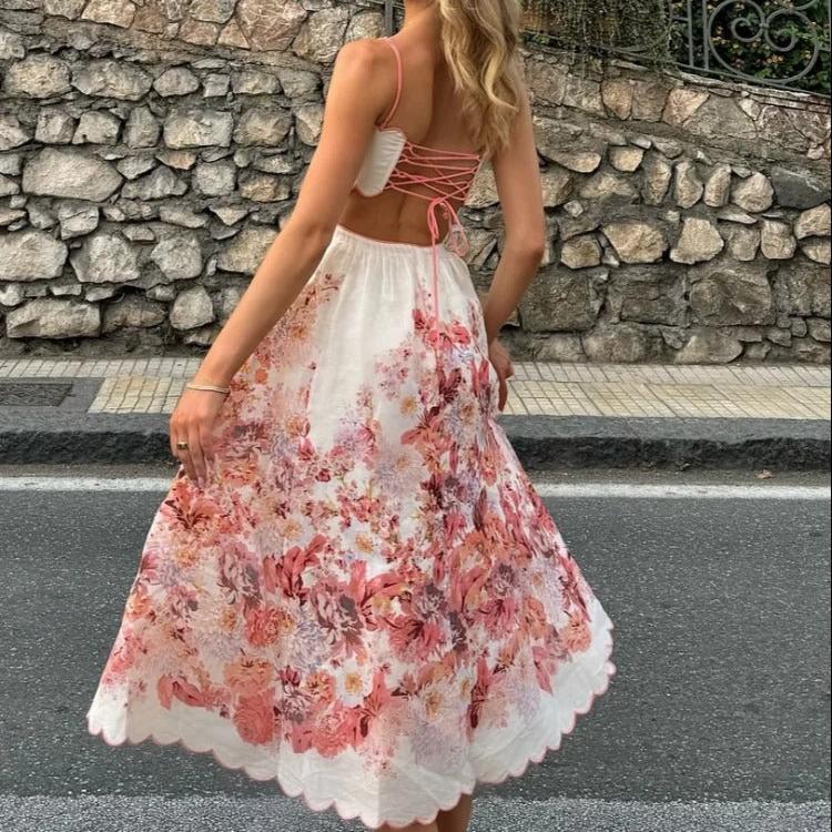 Vestido Feminino Midi com Decote Reto Floral - Chemical