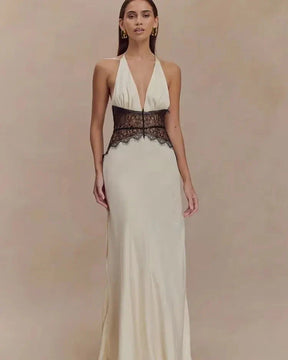 Vestido Longo Casual com Decote em V - Marceline