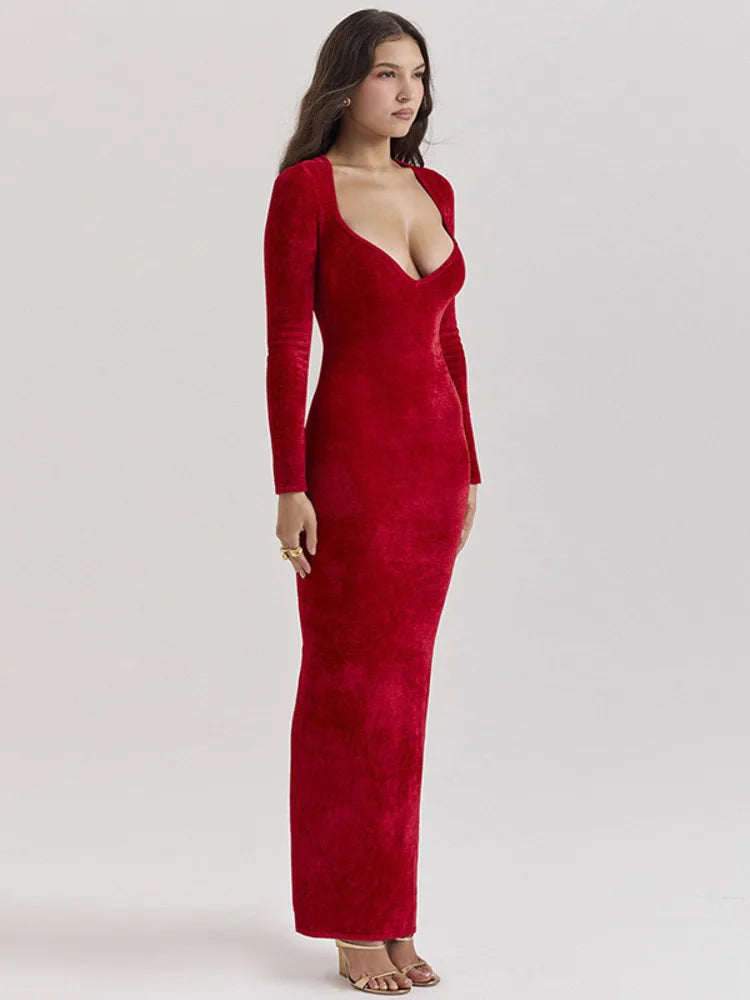 Vestido Longo Decote em V Isadora - PRIME