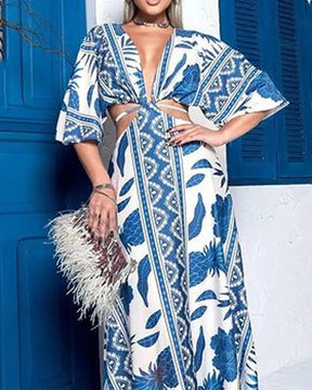 Vestido Feminino Decote em V e Caimento Leve - Belle