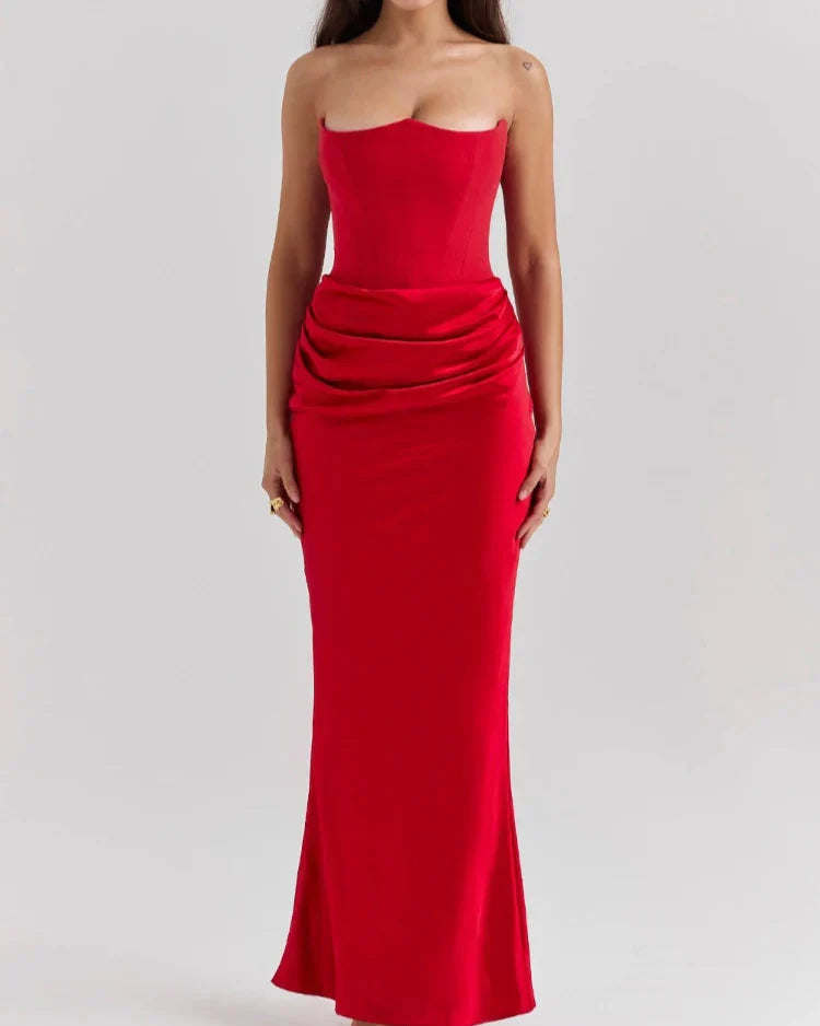 Vestido Longo Vintage sem Alças Celina - PRIME