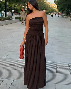 Vestido Longo Casual sem Alças - Ondine