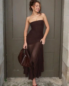 Vestido Longo Slim sem Mangas - Halia