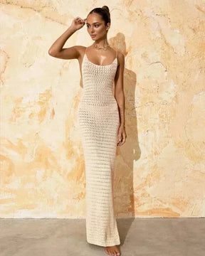 Vestido Feminino Longo Casual de Tricot - Sage