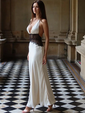 Vestido Longo Casual com Decote em V - Marceline