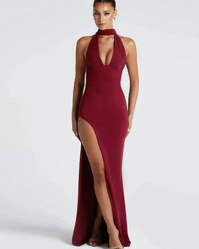 Vestido Longo Elegante sem Alças com Decote - Prisca