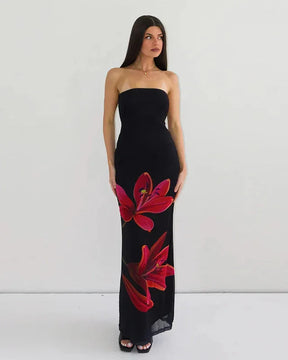 Vestido Longo com Estampa Floral Toque Natural - Greta