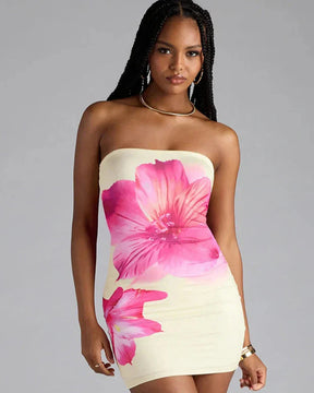 Vestido Curto Elegante com Estampa Floral - Xiomara