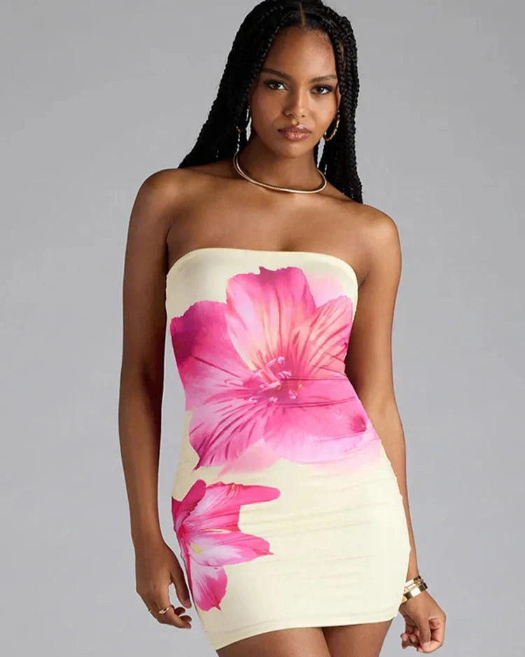 Vestido Curto Elegante com Estampa Floral - Xiomara