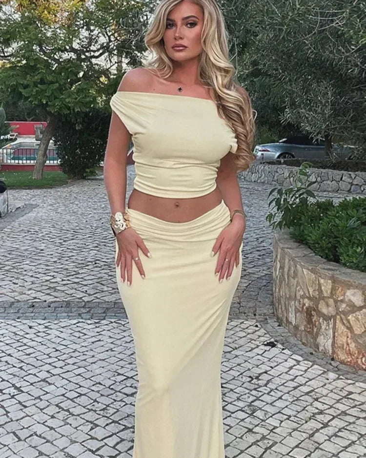 Vestido Longo Slim sem Mangas Elegante - Una