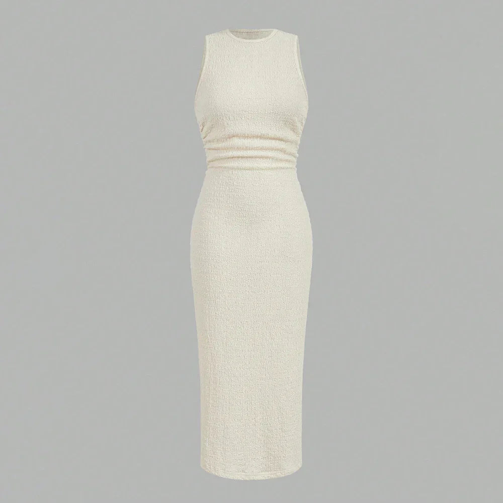 Vestido Longo com Silhueta de Coluna Elástica - Fleur