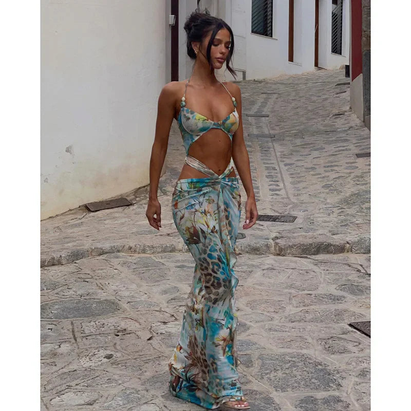 Vestido Longo com Decote em V - Maëlle