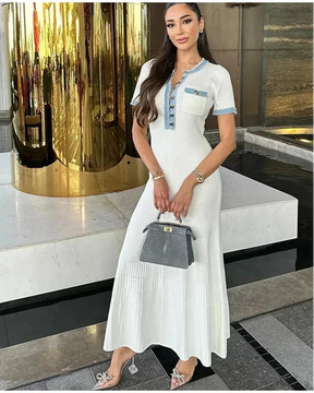 Vestido Longo Casual com Gola - Saphira