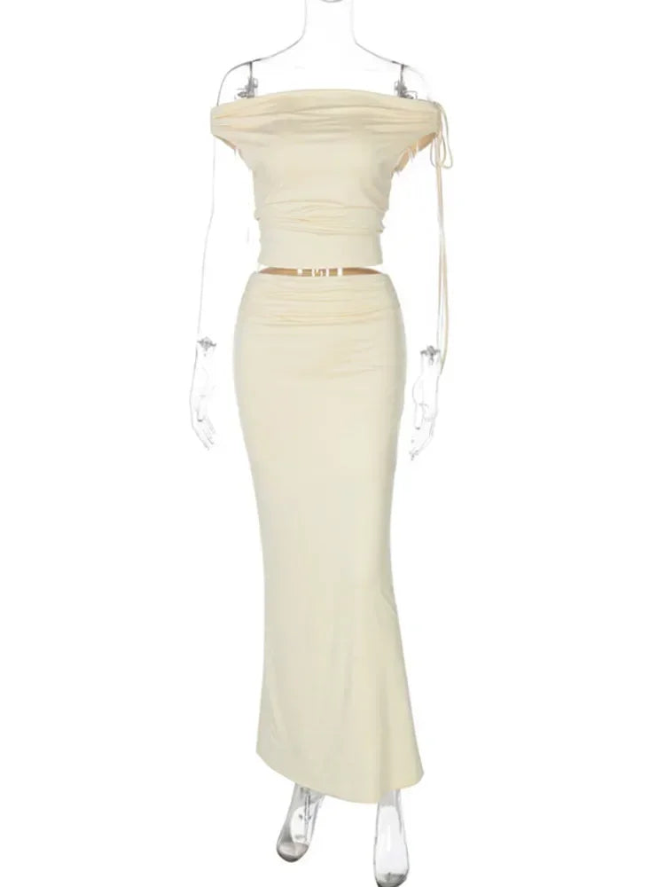 Vestido Longo Slim sem Mangas Elegante - Una