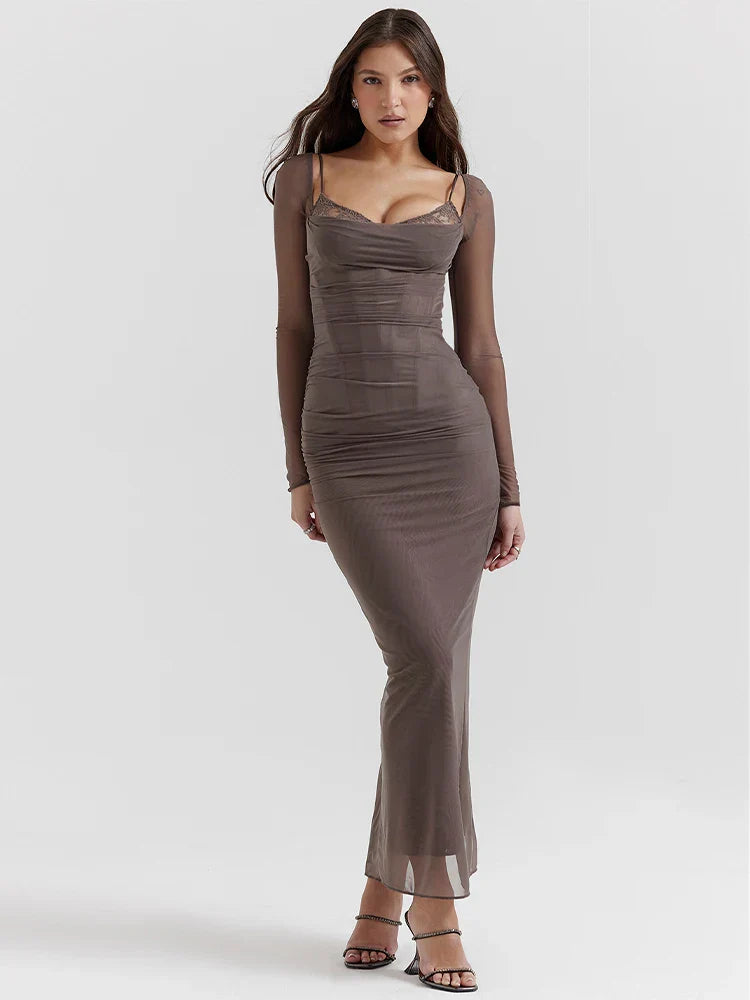 Vestido Longo Manga Comprida Lana - PRIME