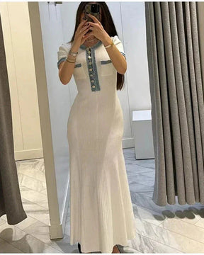 Vestido Longo Casual com Gola - Saphira