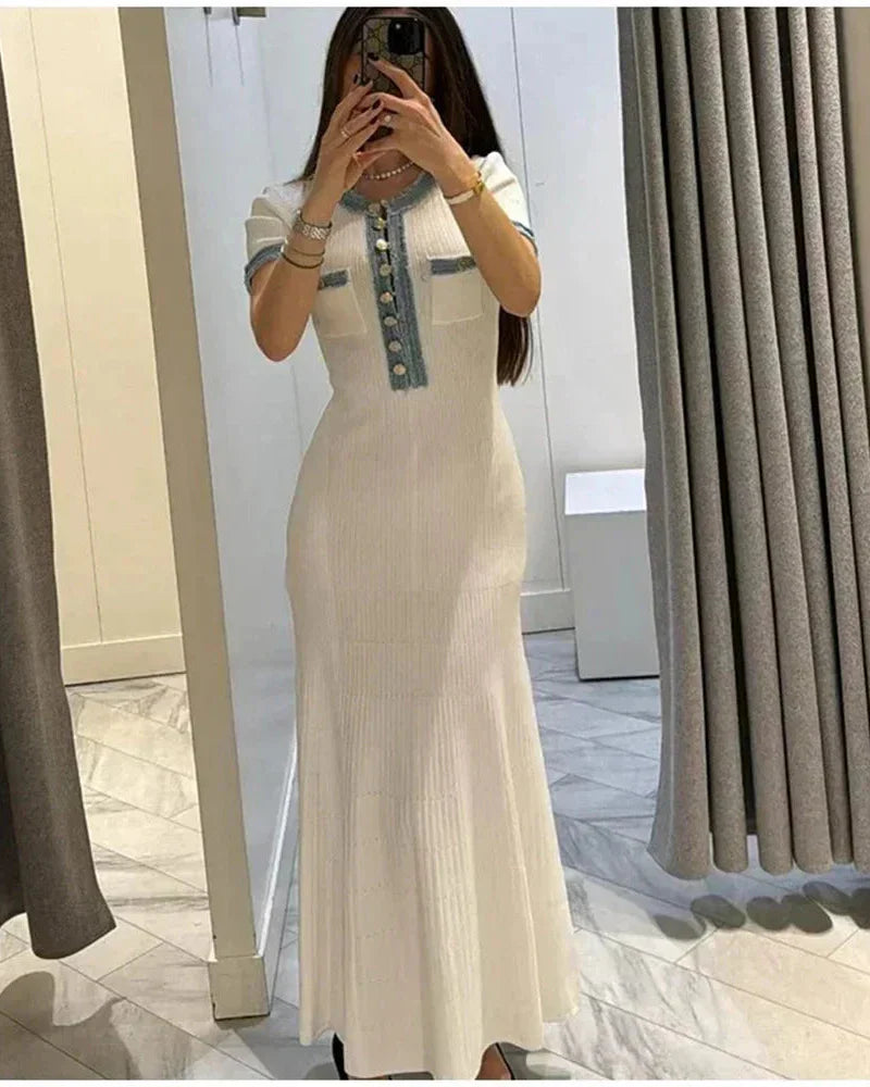 Vestido Longo Casual com Gola - Saphira