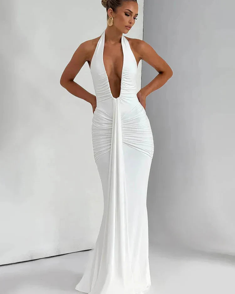 Vestido Longo sem Alças com Decote - Karina