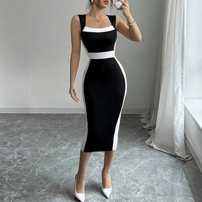 Vestido Longo Casual Com Decote Quadrado Sofisticado - Wrenna