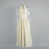 Vestido Longo sem Alças Casual com Decote - Ivanna