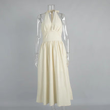 Vestido Longo sem Alças Casual com Decote - Ivanna