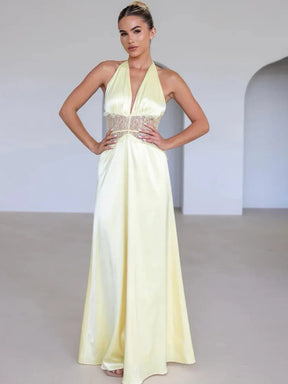 Vestido Longo Casual com Decote em V - Marceline