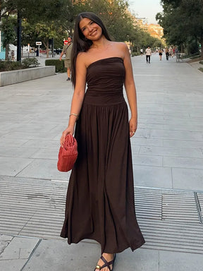 Vestido Longo Casual sem Alças - Ondine