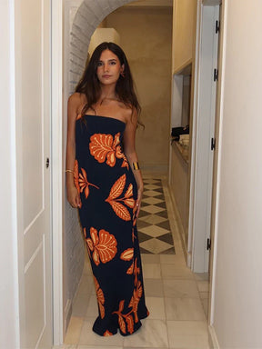 Vestido Longo Elegante com Estampa Floral - Penelope