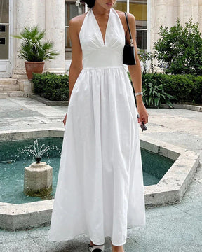 Vestido Longo sem Alças Casual com Decote - Ivanna