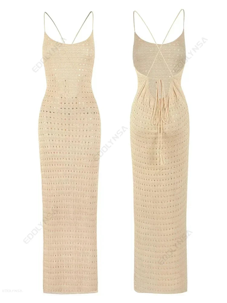 Vestido Feminino Longo Casual de Tricot - Sage