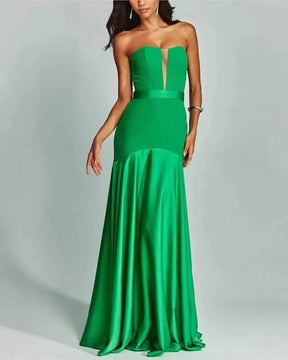 Vestido Longo Elegante sem Alças - Leonora