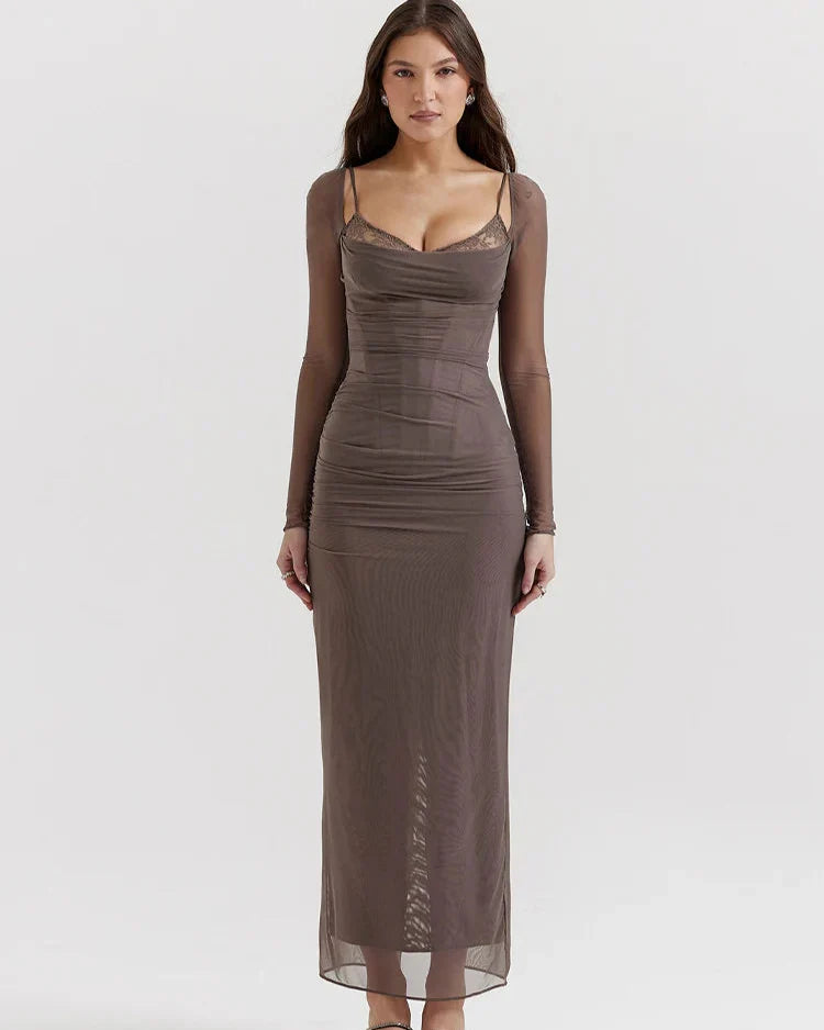 Vestido Longo Manga Comprida Lana - PRIME