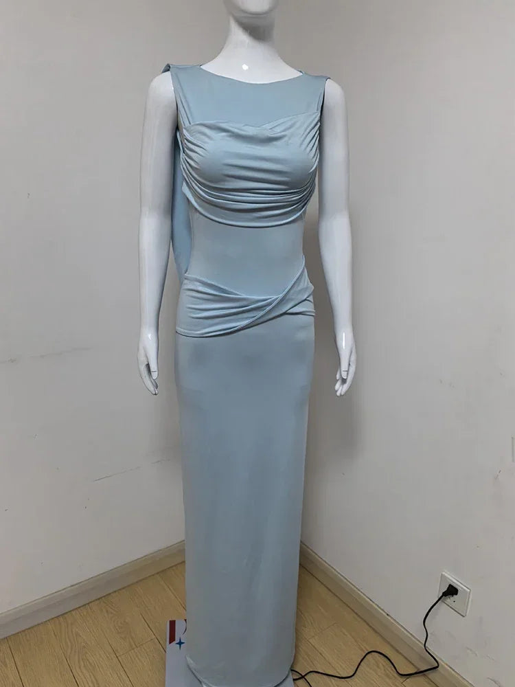 Vestido Longo Casual sem Mangas - Liora