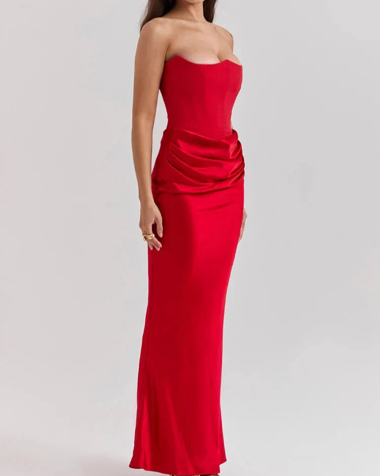 Vestido Longo Vintage sem Alças Celina - PRIME