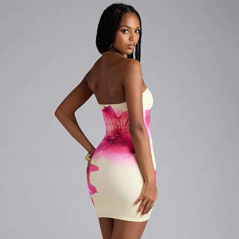 Vestido Curto Elegante com Estampa Floral - Xiomara